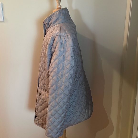 EUC~Woman’s Large Lucky Brand Tan 2 Pocket/Zippered/Snap Front Puffer Coat - Picture 4 of 10